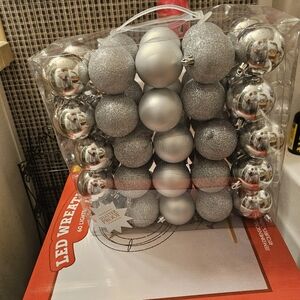 Silver Holiday Ornament Set